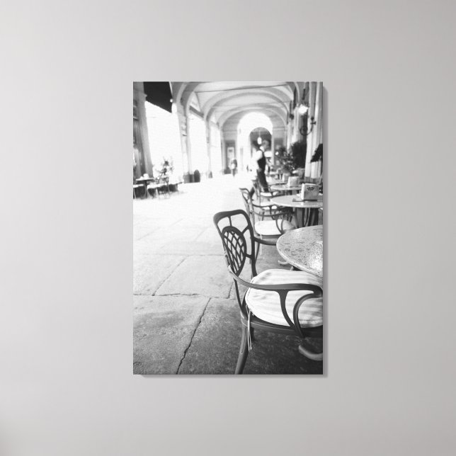 Turin Italy, Cafe and Archway Canvas Print (Front)