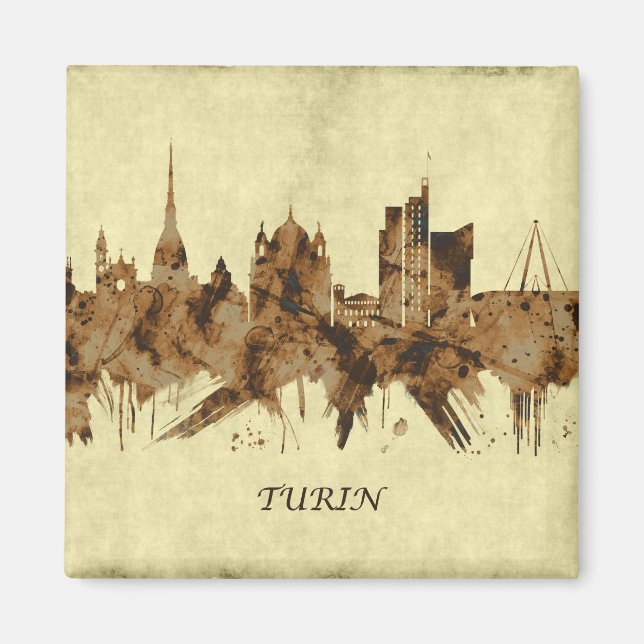 Turin Italy Cityscape Magnet (Front)