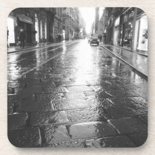 Turin Italy, Wet Street Evening Coaster