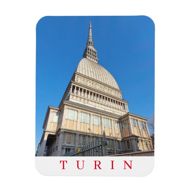 Turin Mole Antonelliana view fridge magnet (Vertical)