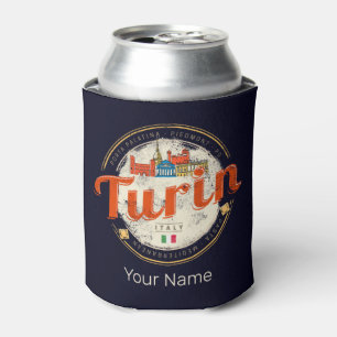Turin Piedmont Retro Skyline Italian Vintage Pasta Can Cooler