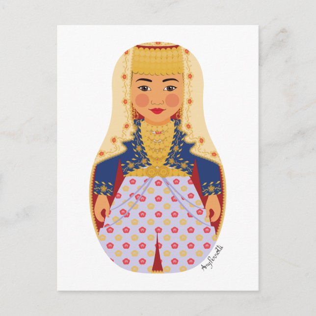 Turk Bride Matryoshka Postcard (Front)