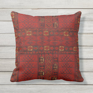 Turkestani red carpet pattern cushion