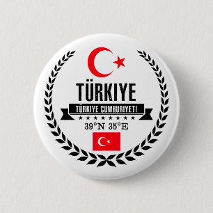 Turkey 6 Cm Round Badge