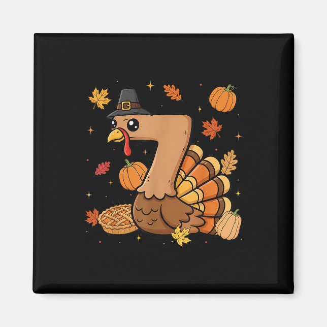 Turkey 7 Thanksgiving Pumpkin Gen Z Alpha Meme Mat Magnet (Front)