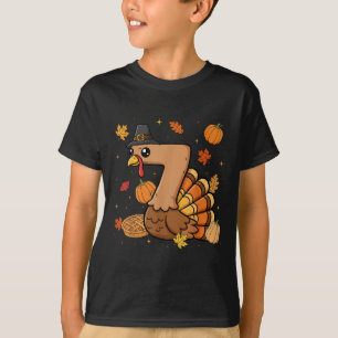 Turkey 7 Thanksgiving Pumpkin Gen Z Alpha Meme Mat T-Shirt