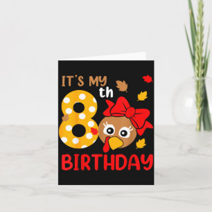 Turkey 8th Birthday Autumn Thanksgiving Party Boy  Card