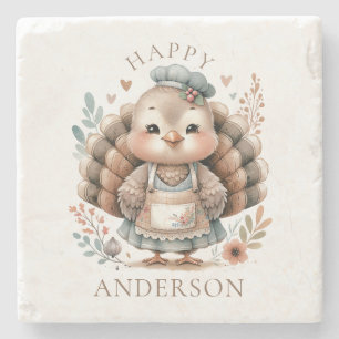 Turkey Add Custom Text  Stone Coaster