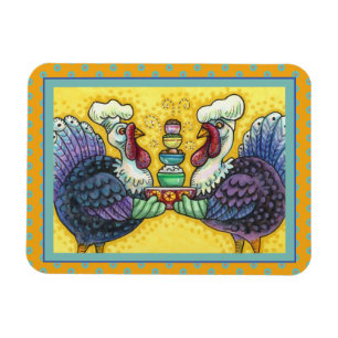 TURKEY & ALL THE FIXINS, FUNNY THANKSGIVING BIRDS MAGNET
