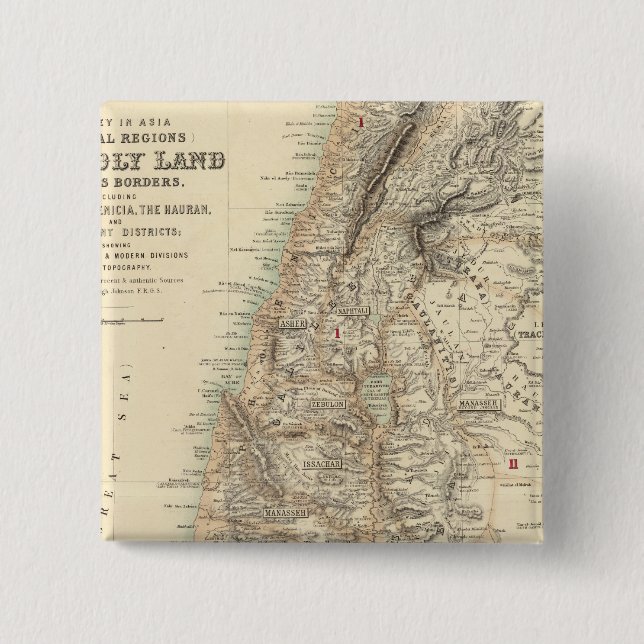 Turkey and Asia Biblical Regions 15 Cm Square Badge (Front)