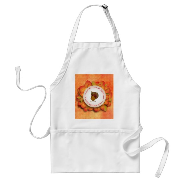 Turkey And Autumn Wreath of Leaves Standard Apron (Front)