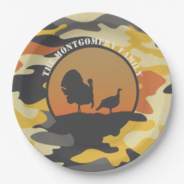 Turkey and Camo Paper Plate (Front)