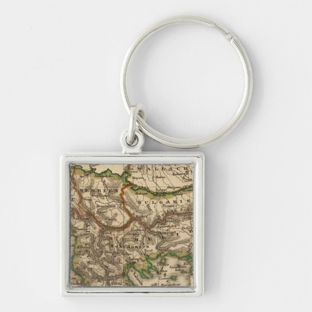 Turkey and Greece Map Key Ring (Front)