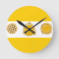 Turkey And Pies Round Wall Clock