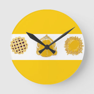 Turkey And Pies Round Wall Clock