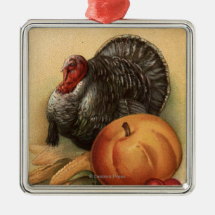 Turkey and Produce # 1 Metal Tree Decoration
