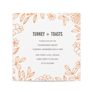 Turkey and Toasts Invitation