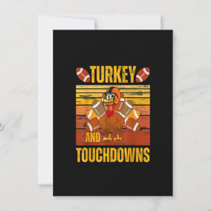 Turkey And Touchdowns Football Thanksgiving Men Wo Invitation