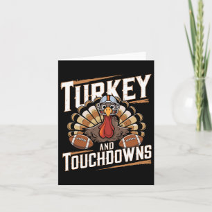Turkey And Touchdowns Thanksgiving American Footba Card