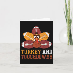 Turkey And Touchdowns Thanksgiving Football Kids T Card