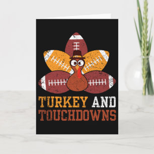 Turkey And Touchdowns Thanksgiving Footll Kids Tod Card