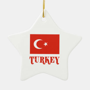 Turkey and Turkish Flag Ceramic Tree Decoration