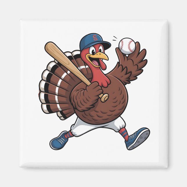Turkey Batter Baseball Baseball Game Baseball  Magnet (Front)