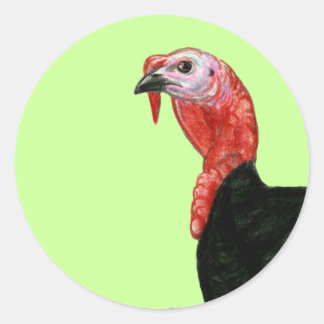 Turkey: Black Tom Head Classic Round Sticker