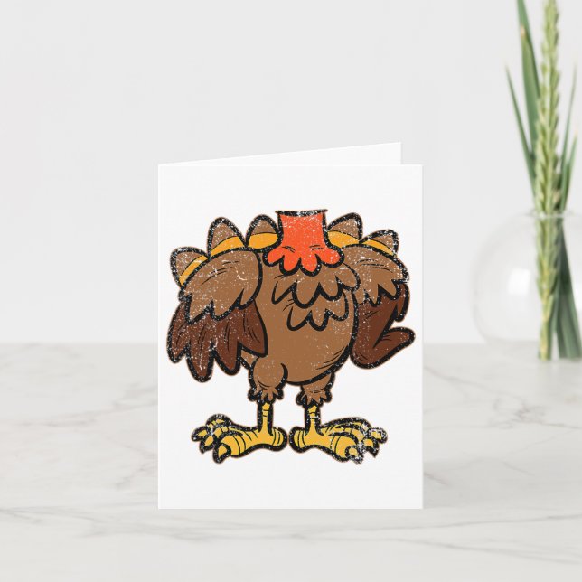 Turkey Body Costume Funny Thanksgiving Day Fall Au Card (Front)