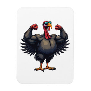 Turkey Bodybuilding Thanksgiving Day Gym Workout Magnet
