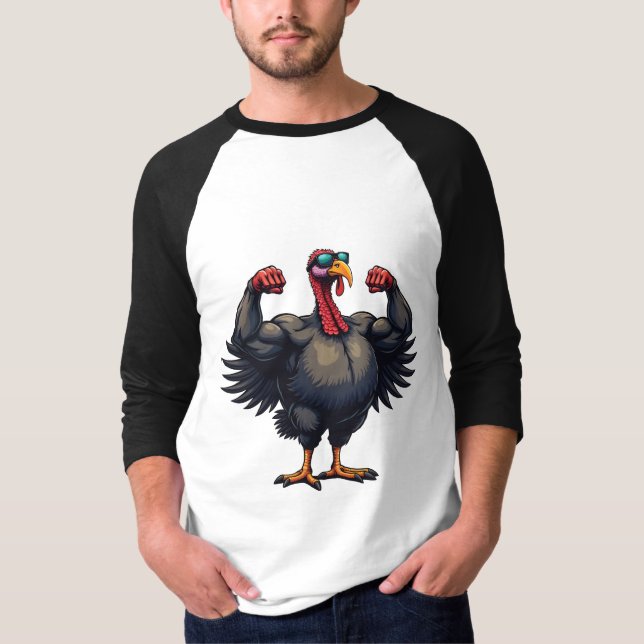 Turkey Bodybuilding Thanksgiving Day Gym Workout   T-Shirt (Front)