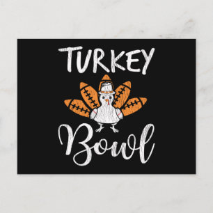 Turkey Bowl Funny Thanksgiving Football Turkey Postcard