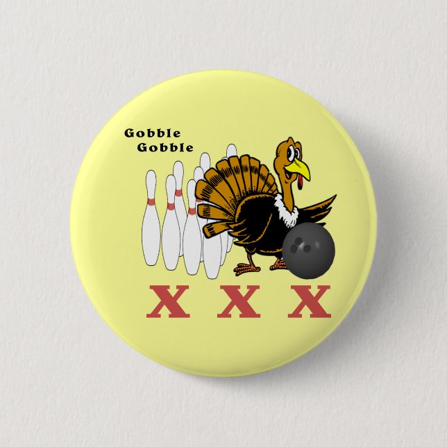 Turkey Bowling 6 Cm Round Badge (Front)