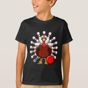 Turkey Bowling Players Bowlers Fall Vibes Thanksgi T-Shirt