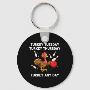 Turkey Bowling Thanksgiving Bowler Strike Spare Bo Key Ring