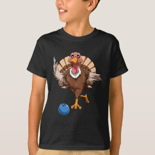 Turkey Bowling Thanksgiving Turkey Playing Bowling T-Shirt