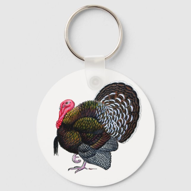 Turkey:  Bronze Tom Key Ring (Front)