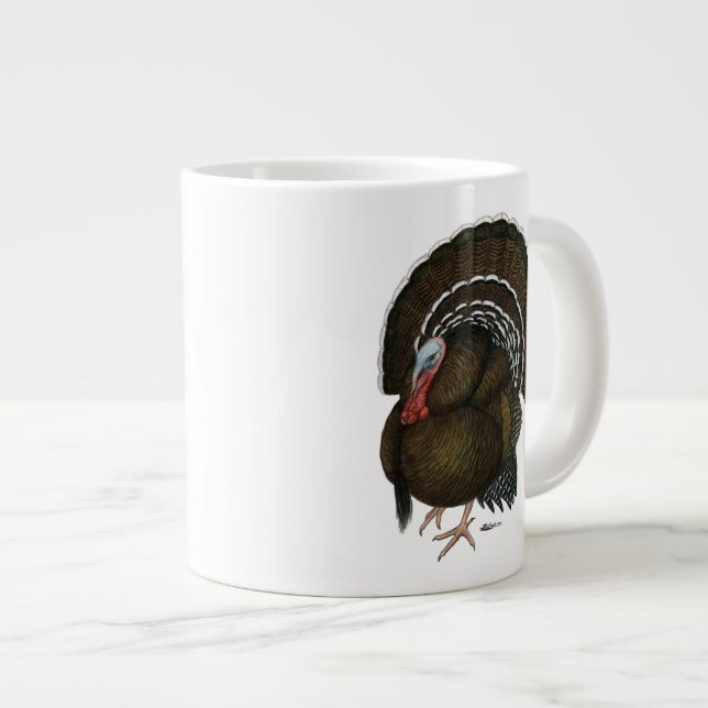 Turkey Bronze Tom Large Coffee Mug (Front Right)