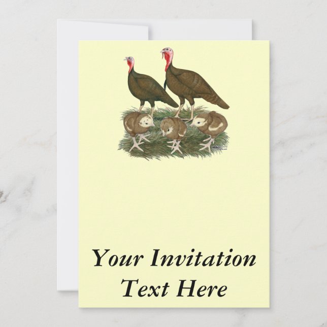 Turkey Chocolate Family Invitation (Front)