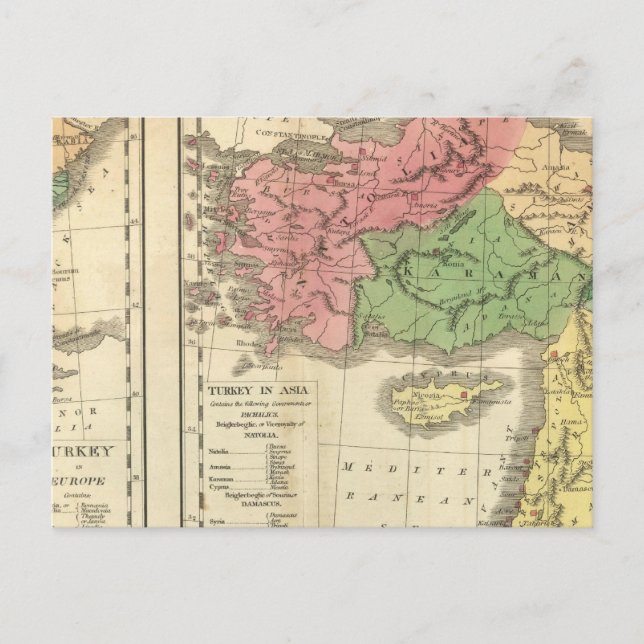Turkey Chronological Map Postcard (Front)