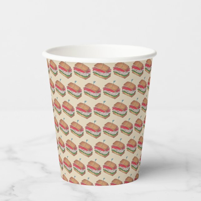 Turkey Club Sandwich Deli Lunch Luncheon Meat Paper Cups (Front)