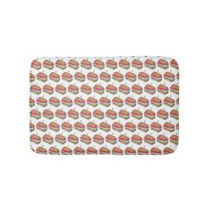 Turkey Club Sandwich Restaurant Diner Foodie Food Bath Mat