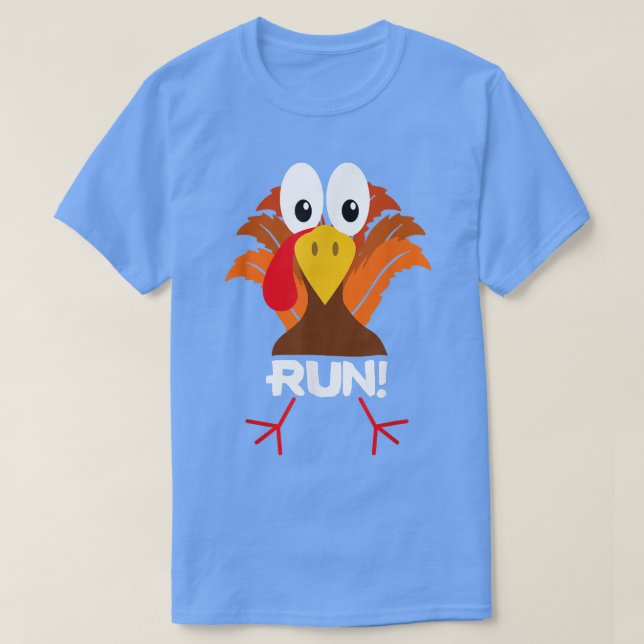Turkey Costume Adult Running Face Turkey Trot  T-Shirt (Design Front)