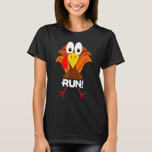 Turkey Costume Adult Running Face Turkey Trot T-Shirt
