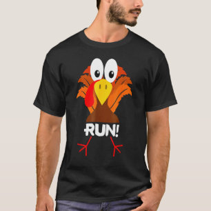 Turkey Costume Adult Running Face Turkey Trot T-Shirt