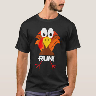 Turkey Costume Adult Running Face Turkey Trot T-Shirt