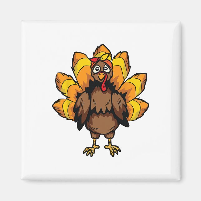 Turkey Costume Thanksgiving Day Cute Fall Autumn  Magnet (Front)