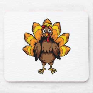 Turkey Costume Thanksgiving Day Cute Fall Autumn Mouse Pad