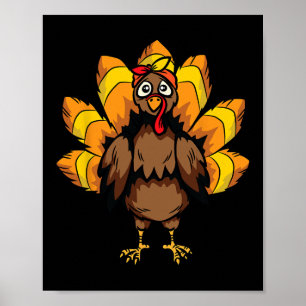 Turkey Costume Thanksgiving Day Cute Fall Autumn Poster