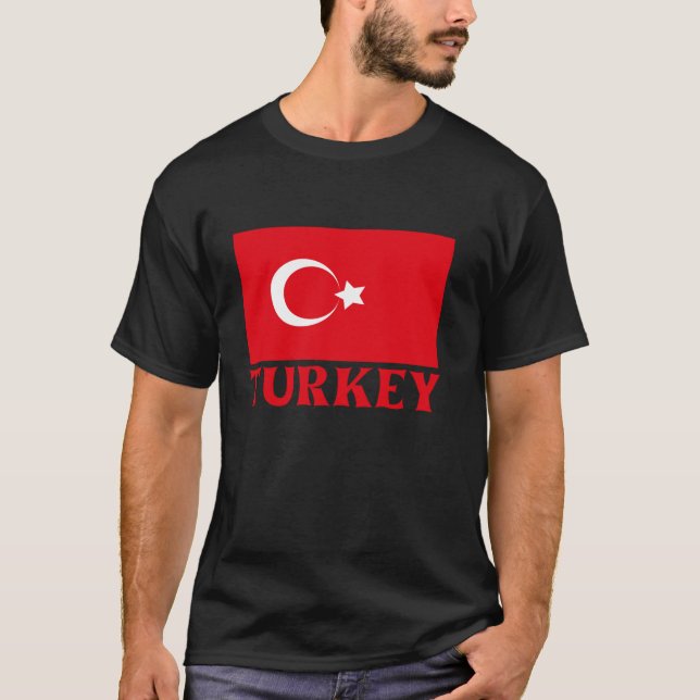 Turkey Country Flag Souvenir Turkey Vintage T-Shirt (Front)